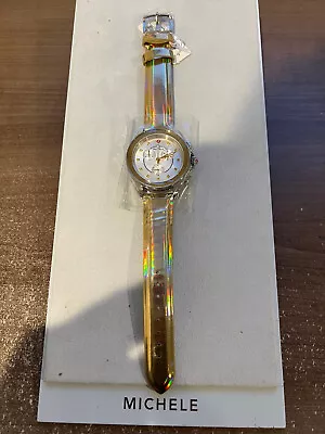 New Michele Cape Topaz Bean Shiny Gold Strap Watch • $139