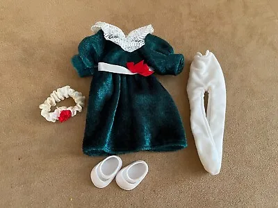 Eden Madeline Holiday Best Dress 8  Poseable Doll 1997 Clothes Outfit Lot Green • $44.50
