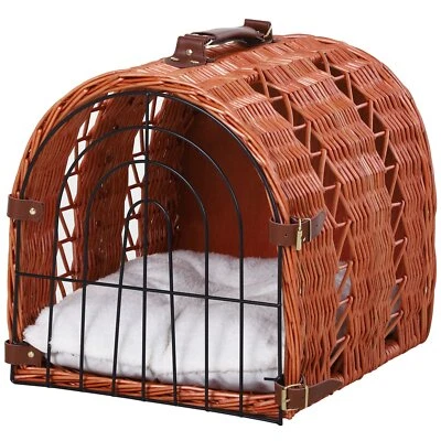 £29.99 • Buy Cats Medium Portable Wicker Pet Travel Carrier Natural Tone