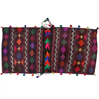 11243# Afghan Embroidery Suzani Saddle Bag Vintage Kilim Nomadic Rug |177x78cm| • $193.09