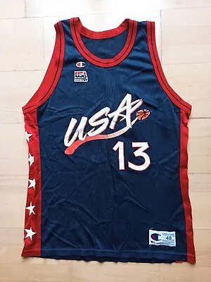 £72.74 • Buy O'Neal Dream Team USA 90s Champion Jersey Shaquille Vintage 1996 SHAQ L