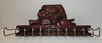 1950s Syroco Wood Figural Tie Belt Scarf Rack Organizer Hunting Dog Wall Mount • $28.95