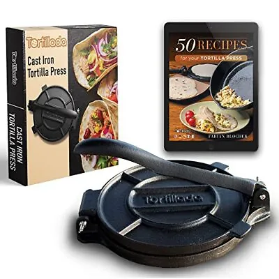 – Tortilla Press Quesadilla/Roti Maker (20 Cm) Cast Iron With • £42.99