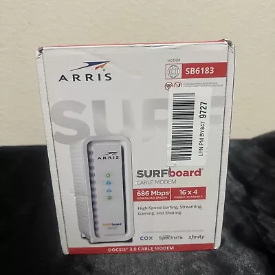 ARRIS SB6183 SURFboard DOCSIS 3.0 Cable Modem 686Mbps IPv4 & IPv6 Support WHT • $28