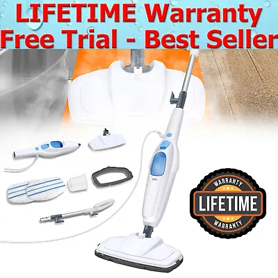 10 In 1 Electrical Steam Mop 1500W Handheld Upright Floor Carpet Steamer Cleaner • £37.70