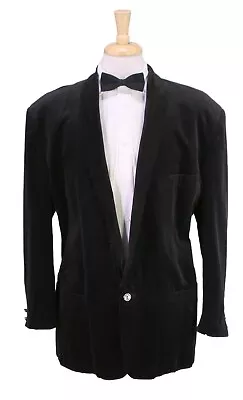 Gianni Versace Vintage 90s Black Velvet Shawl Tuxedo Dinner Smoking Suit 40R 42R • $400