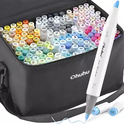 168-Color Alcohol Art Markers Set Ohuhu Dual Tip Brush & Chisel Sketch Marker • $315.95