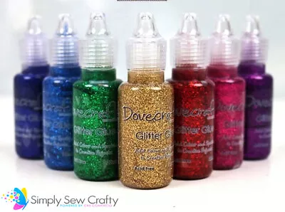 X7 Assorted Dovecraft Quality Glitter Glue Set (Brights) - 20ml Each X 7 Bottles • £10.99