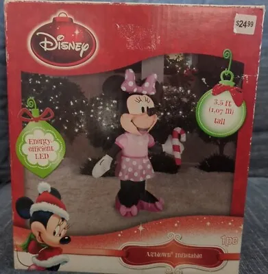 Disney Minnie Mouse Airblown Inflatable Light Up 3.5ft Tall Christmas In Box • $22.49