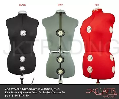 JKCraft Size 8-14/14-20 Adjustable Dressmakers Mannequin Dressmaking Dress Form  • $42.99