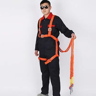Full Body Safety Harness Tool Fall Protection Waist Belt With 2m Lanyard • £24.28