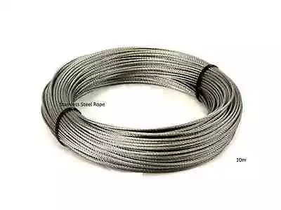 £3.99 • Buy Best Quality Stainless Steel Wire Rope Cable, (Plastic Coated ,10M)