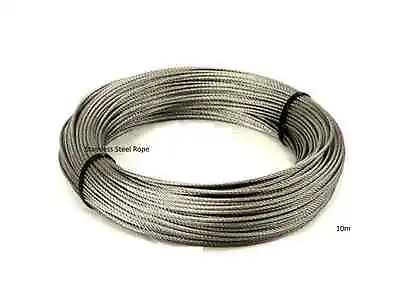 Best Quality Stainless Steel Wire Rope Cable (Plastic Coated 10M) • £3.99