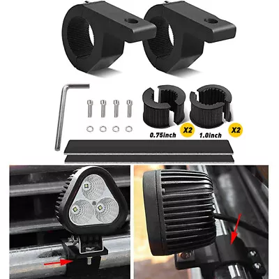 2x Bull Bar Roll Mounting Tube Bracket Clamps LED Bar Light Offroad For ATV UTV • $23.70