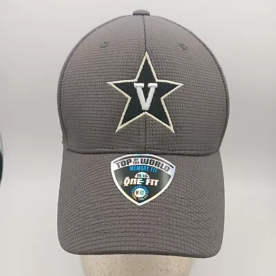 Vanderbilt Commodores Hat Cap Gray Memory Fit Top Of The World Embroidered Logo • $24.99