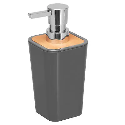 £9.03 • Buy Bremermann Soap Dispenser CALVI Made Of Bamboo And Plastic, Grey