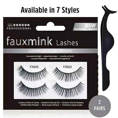 Faux Mink Lashes - 3D Professional Lightweight False Eyelashes Glue Tweezers Set • £7.99