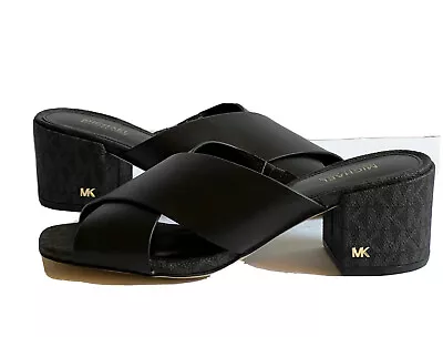 Women MK Michael Kors Abott Open Toe Mule Black • $64.99