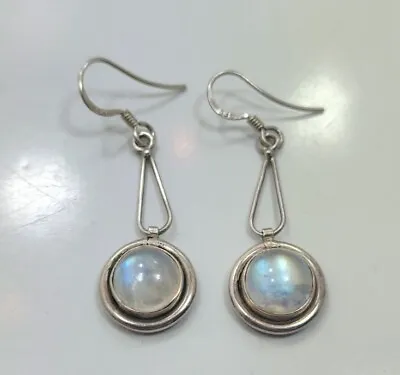 Beautiful Modern Sterling Silver 925 Moonstone Ladies Drop Earrings • $38.25
