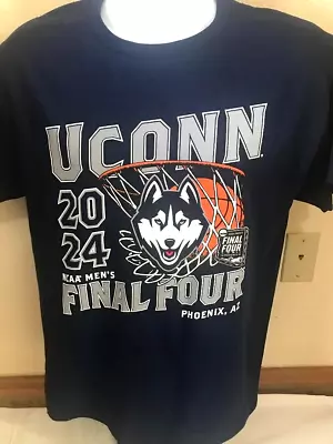 NCAA Basketball Final Four 2024 UConn Huskies Men's Championship Shirt Navy L • $13.50