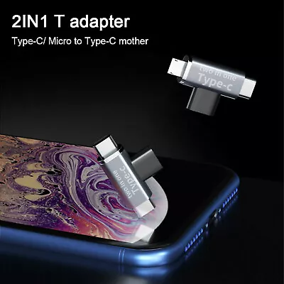 USB 3.1 C Splitter 2 In 1 T Adapter C Female To USB-C Micro/2 USB C Male Charger • $2.49