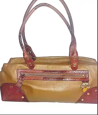 LOVCAT Paris Women Bronze/Brown Embossed Leather Shoulder Bag • $8.54