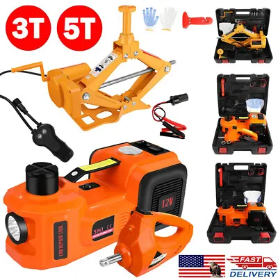 3T/5T Car Electric Hydraulic Jack Lift Remote Emergency Impact Wrench Tire Pump • $64.99