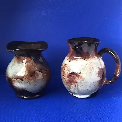 £25 • Buy 2 X Glenny Pottery Vase & Jug Wales Small Vase Jug With Unusual Handle 3 3/4”