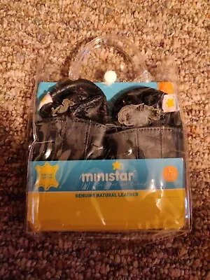 New Leather Infant Shoes Ministar By Bobux Black 12-18 Month • $8.52