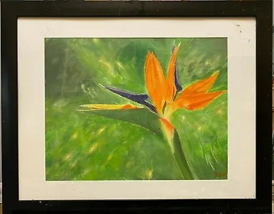 Oil Painting For Bird Of Paradise Flower On Canvas Pad 12x16  Without Frame • £33.25