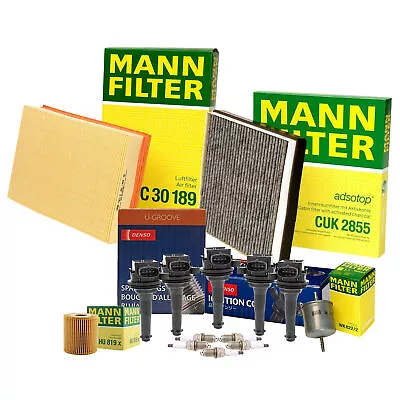 Mann Filter Denso 5 Coil 5 U-Groove Spark Plug TuneUp Kit For S60 XC70 AWD Turbo • $268.95