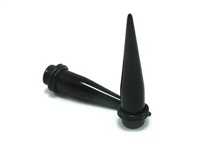 Pair Of Black Acrylic Tapers Set Expanders Plugs Gauges • $7.98