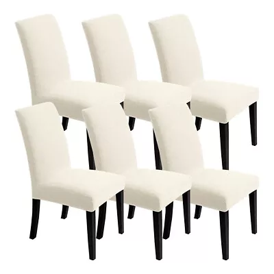 GOMINIMO 6pcs Dining Chair Slipcovers/ Protective Covers (White) GO-DCS-106-RDT • $35.95