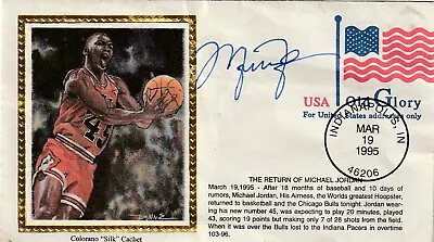 Michael Jordan Autographed (?) 1st Day Issue Of Return To Basketball 3/19/95 • $17.50