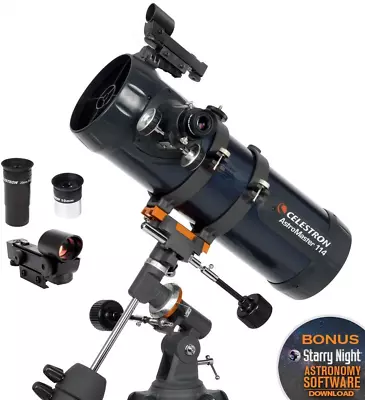 Celestron AstroMaster 114EQ Astronomical Telescope KIT #31042 (UK Stock) BNIB • £204.95