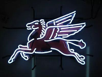 Mobil Gas Oil Pegasus Horse 20 X16  Neon Light Sign Lamp HD Vivid Printing • $144.09