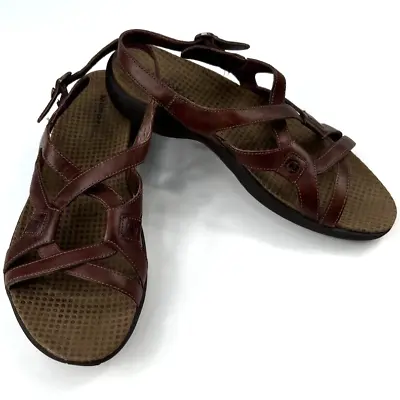 Merrell Shoes Women 9 Leather Agave Brown Performance Sling Back Strap Sandal • $23.37