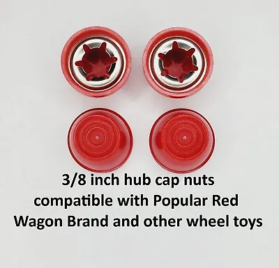 Hub Cap For Radio Fly Vintage Wheel Toys -fits 3/8 Inch Axle RED 4-pk • $11.89