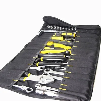 Tool Storage Bag Parts Roll Up Motorcycle Mixed Wrench Spanner Socket Kit • $17.89