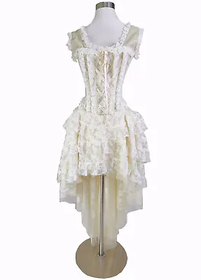Burleska Ophelie Corset Wedding Dress Layered Cream Lace Steampunk Gothic Gypsy • $139.99