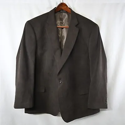 Jean-Paul Germain 50R Dark Brown Sueded 2Btn Mens Blazer Sport Coat Jacket • $34.99