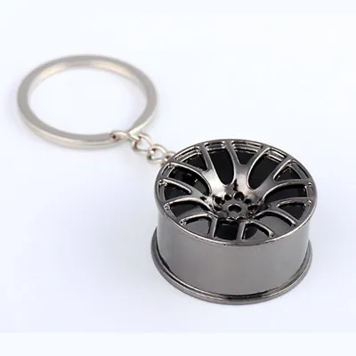 Gun Black Car Key Chain Cool Gift Creative Wheel Hub Rim Model Man's Keychain • $11.11