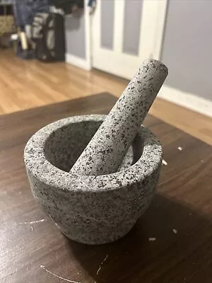 Mortar And Pestle Set - 5” Inch Granite Molcajete Bowl Stone Grinder • $28