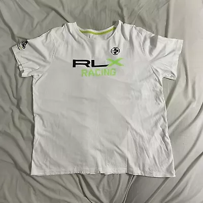 Ralph Lauren RLX Racing Shirt Men White Short Sleeve Training Cycling Bike XL • $15