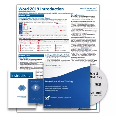 MICROSOFT WORD 2019 And 365 DELUXE Training Tutorial Course & Reference Guide • $40