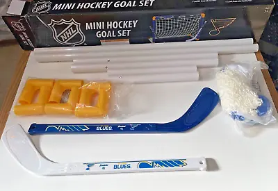ST. Louis BLUES NHL Franklin Team 4-PC Mini Sticks Ball Hockey Net Knee Set • $12.95