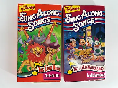 Disney Sing Along Songs 2 VHS Lot - The Lion King - Very Merry Christmas • $9.09