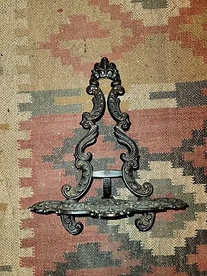 Vintage Ornate Metal Display Easel Table Top Photo Book Stand Victorian Gothic • $18
