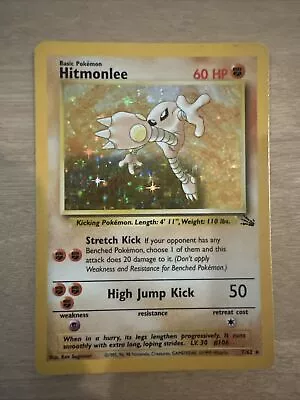 Pokémon TCG Hitmonlee Fossil 7/62 Holo Unlimited Holo Rare LP • $9.99