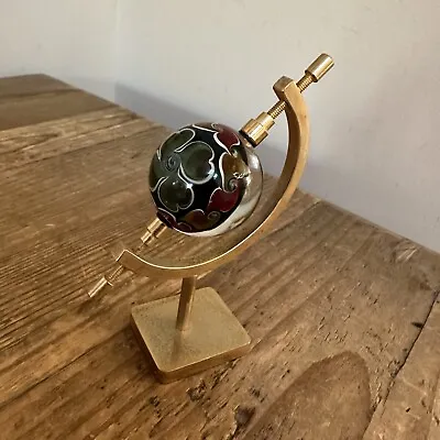 Gold Tone Sphere Holder Mini Caliper Stand Display For Glass Art 4” Tall • $18.50